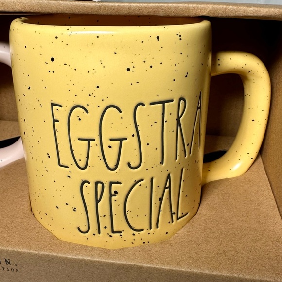 🐣 Rae Dunn Mug Set “SO EGGSTRA SPECIAL” Easter Yellow Pink - Picture 5 of 8